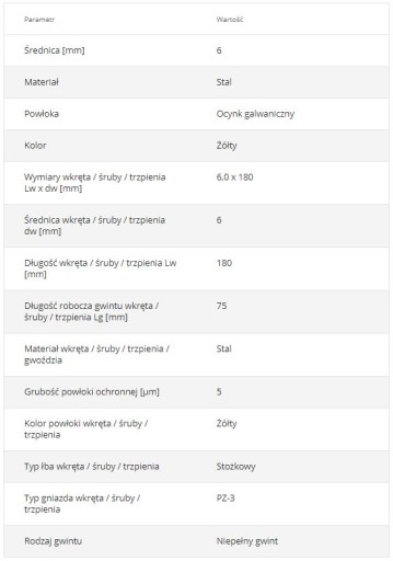 Skrutka kalená KMH 6x180 5 ks