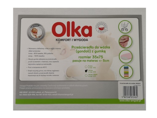 Plachta na kočík OLKA Jersey LUX 35x75 biela