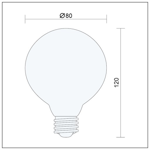 E27 Filament 8W Edison LED žiarovka, priem. 8 cm JANTAR
