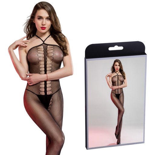 Body-objímajúce bodystocking s otvorom v rozkroku