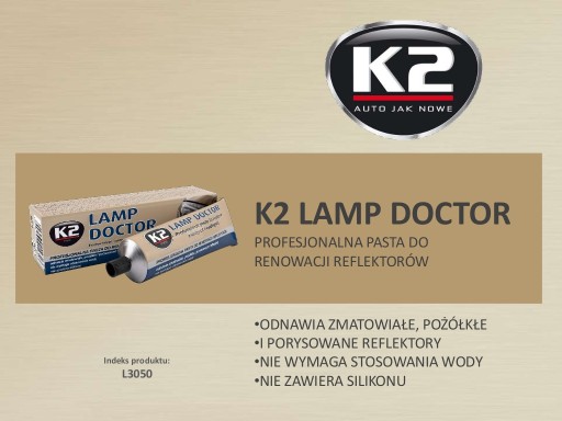 K2 LAMPOVÁ LEKÁRSKA PASTA ODSTRAŇUJE ŠKRABANINY SVETLOMETOV 1486