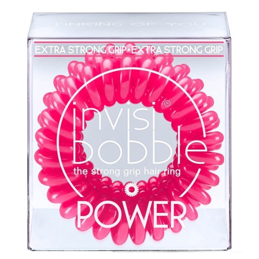 INVISIBOBBLE POWER Silné ružové gumičky do vlasov 3 ks