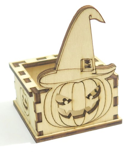 DREVENÝ STOJAN NA SVIEČKU HALLOWEEN PUMPKIN XD64