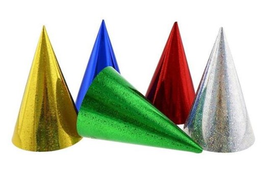 C16 holografické klobúčiky 2. narodeniny KARNEVAL