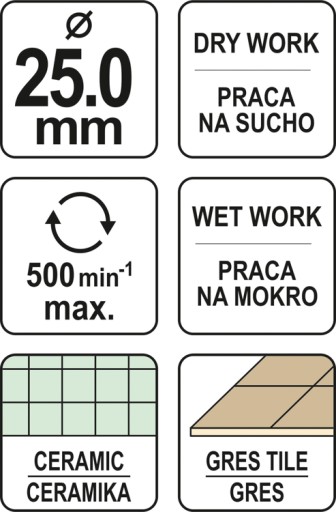 DIAMANTOVÁ VŔTAČKA DO SKLA KAMENNÝCH DIEROV 25 mm