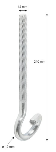 OČNÝ HÁK NA HÁDZAČKU M10 210 mm