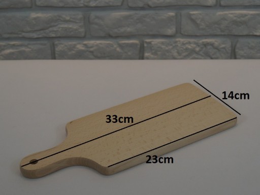 Drevená doska na krájanie s rúčkou 33 x 14 cm PL