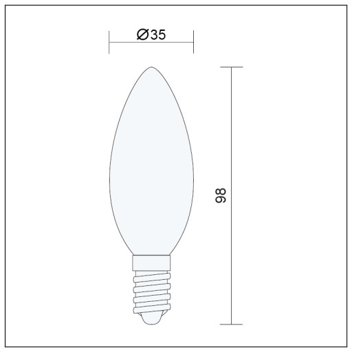 LED žiarovka E14 Filament 2W Edison C35 CANDLE