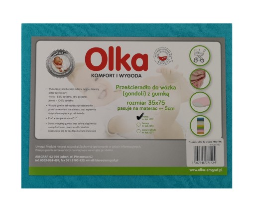 Plachta na kočík OLKA FROTTE 35x75 tyrkys