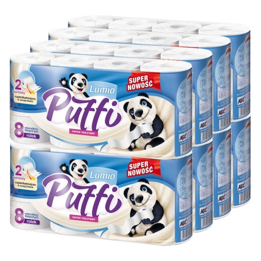PUFFI BIELY TOALETNÝ PAPIER CELULÓZOVÝ 15M 2W 8KS