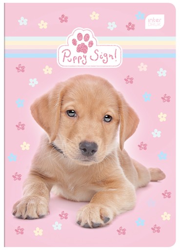 Štvorcový zápisník A5 so 16 stranami Mix Puppy Sign