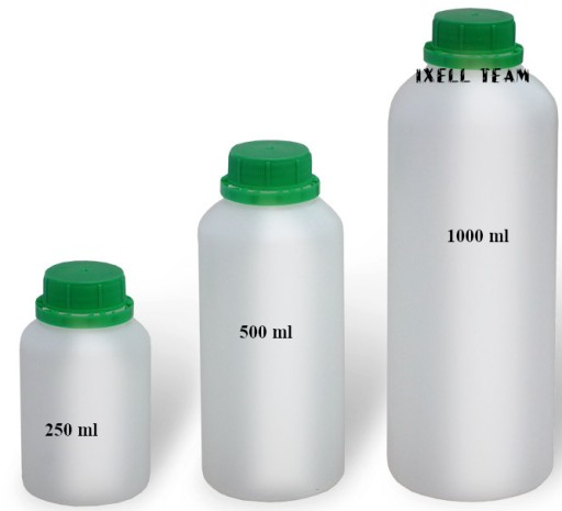 1000 FĽAŠA so stupnicou, plniaci uzáver, 30 mm, tvrdá, CHEMICKÁ ODOLNÁ, HDPE 1126