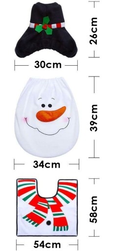 Vianočný kúpeľňový set s WC krytom Snowman