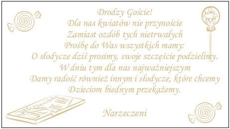 VLOŽKY s básňou na svadobné oznámenia 25 ks.