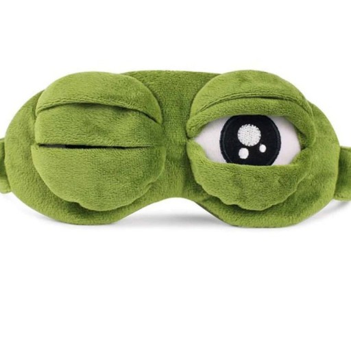 ŽABIA MASKA na oči pre Sleeping Frog Čelenka zelená