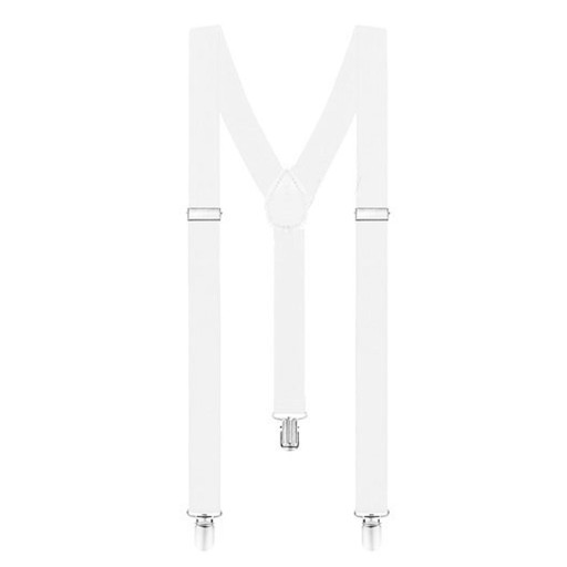 Pánske traky k EMO dámskym nohaviciam, UNISEX slim, 1,5 cm, nastaviteľné, BIELE