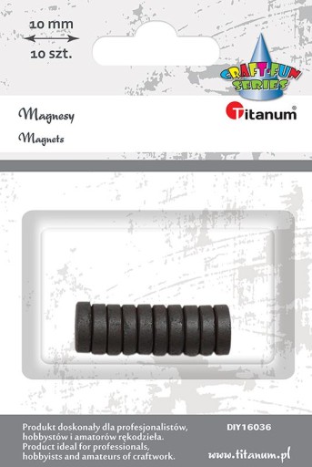MAGNETY okrúhle ČIERNA 10MM 10KS, TITANUM