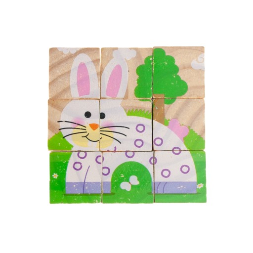 PUZZLE DREVENÉ BLOKY zvieracie puzzle 6v1