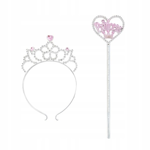 Kostýmové doplnky pre princeznú striebornoružovú WAND CROWN