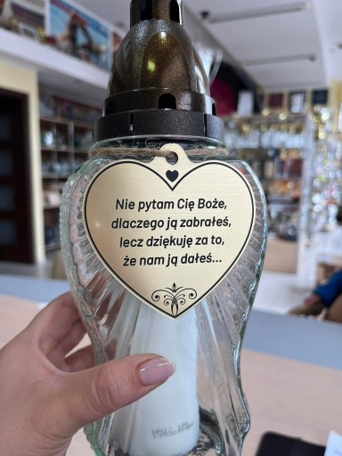 Prívesok na sviečku srdce s citátom, srdce na sviečke, odolný laminát, 10 cm