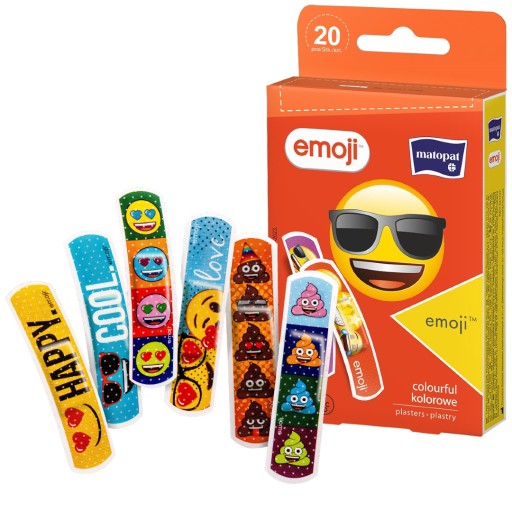 SADA NÁŠIVOK S PREVOZMI PRE DETI Matopat Emoji 19x76mm 20 ks.