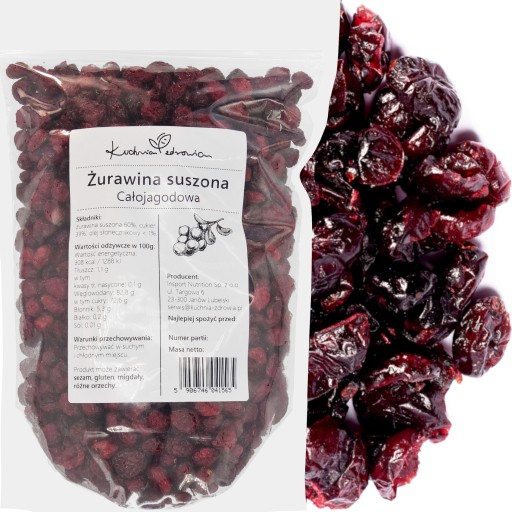 SUŠENÉ BRUSNICE 500g PRÍRODNÉ CELÉ OVOCIE BEZ KONZERVAČNÝCH LÁTOK ZDRAVIE KUCHYŇA