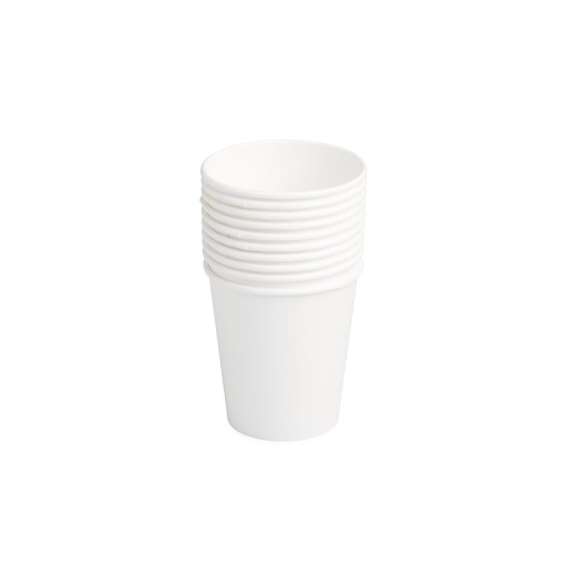 Papierové poháre na kávu, studené a teplé nápoje, biele, 250 ml, 100 ks