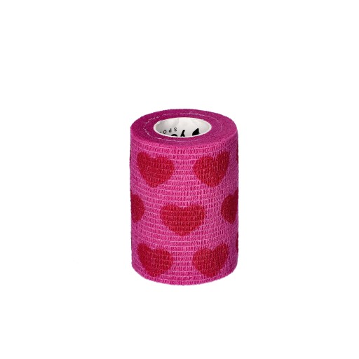 Samolepiaca stabilizačná súdržná bandáž YellowBAND 7,5 cm srdiečka