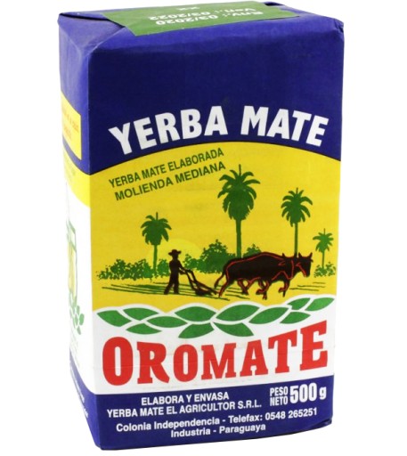 Yerba maté Oromate Elaborada Molienda Mediana 500g