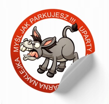 Veľké nálepky s pokutou za parkovanie, priemer 7 cm, 12 ks