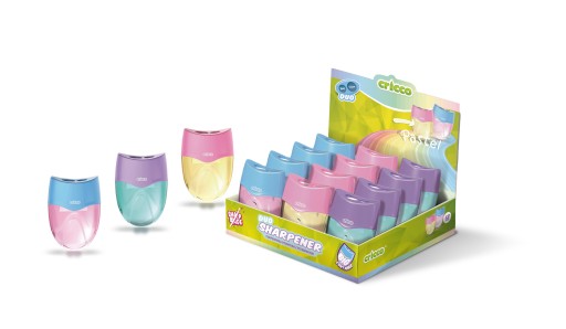 Brúska s nádobou, dvojitý hoblík, OVÁL, CRICCO pastel