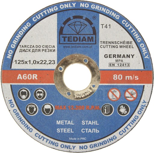10X TEDIAM METAL rezací kotúč 125x1,0x22,23