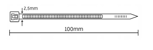 Sťahovacie pásky Sťahovacie pásky Veľmi pevné čierne 2,5x100mm 100 kusov