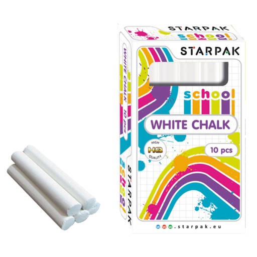 Školská krieda na tabuľu, biela (10 ks) STARPAK