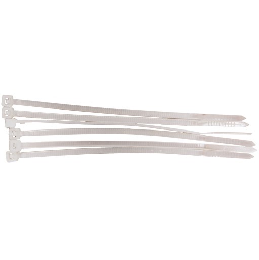 VEĽMI PEVNÉ SVORKY 3,6x200mm 100 KS BIELE KABELOVÉ SPOJKY