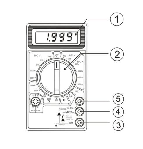 UNIVERZÁLNY METER MULTIMETER PRÚDU ORNO OR-AE-1334