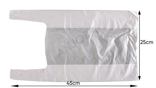 HDPE nákupné tašky, jednorazové plastové tašky, biele, 25x45cm, 150ks, 5kg