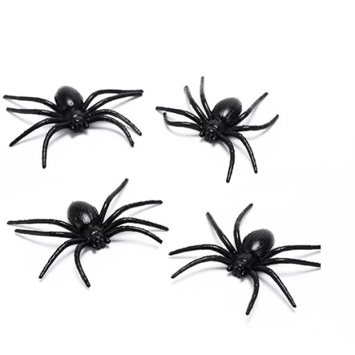 SADA HALLOWEENSKÝCH DEKORÁCIÍ GUMOVÝ PAVÚK 4 ks