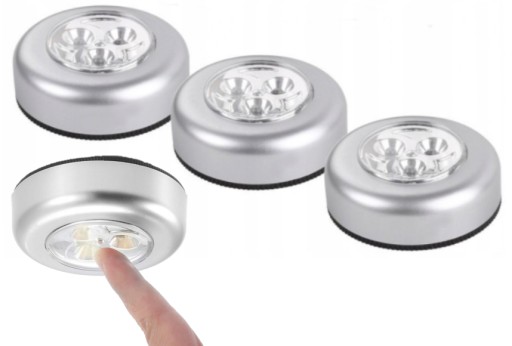 SAMOLEPIACA DOTYKOVÁ LED LAMPA, SADA 3 ks