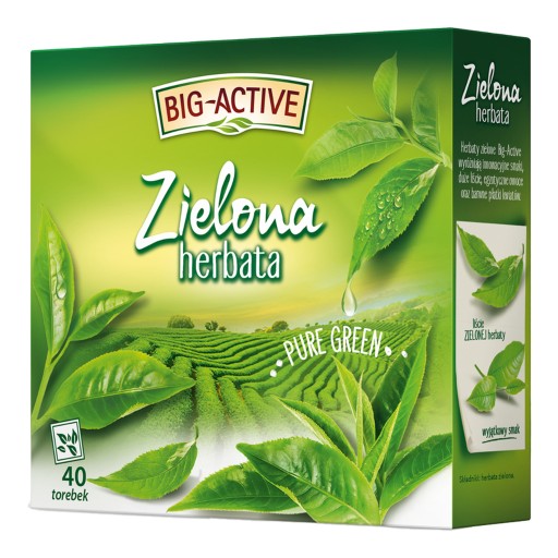 VEĽKÝ AKTÍVNY ZELENÝ ČAJ ČISTÝ ZELENÝ 40 VRECOV