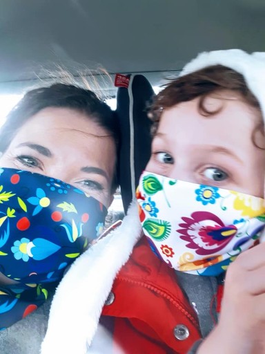 Kašubská maska (námornícka modrá), ľudová ľudová maska