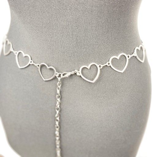 Strieborné HEART opaskové nohavice šaty ACCESSORY svetlý