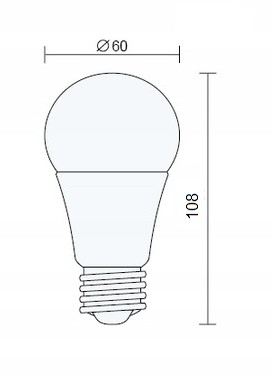 LED ŽIAROVKA A60 E27 12W STUDENÁ BIELA 6200K