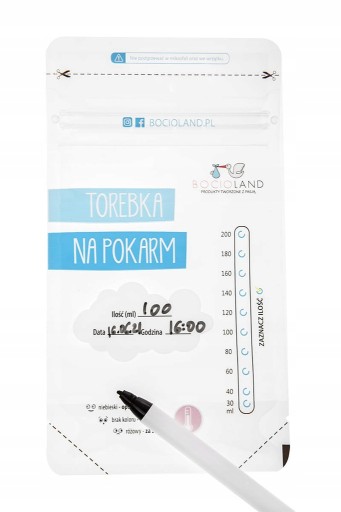 Bocioland Food Bags Mlieko 200 ml na mrazenie, 30 kusov