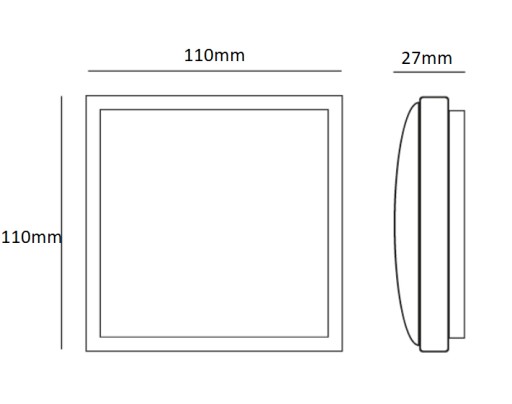 POVRCHOVÁ DOSKA LED 110x110 Štvorcová ČIERNA 6W 4000K 360lm ECO LIGHT