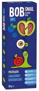 Snack Jablko Čučoriedka 30g BOB SNAIL slimák, zdravá ovocná pochúťka