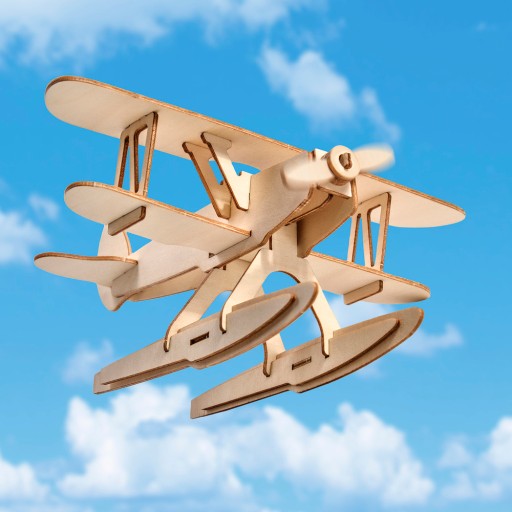 Little Story Drevené puzzle 3D model - Lietadlo