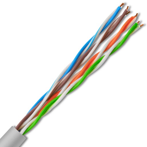 PC KÁBEL, SKÚTENÝ PÁR UTP 5E KÁBEL, ROZREZANÝ NA METRE CU
