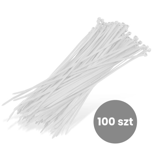 100x sťahovacie pásky Káblové pásky Zipsy 4,8 x 300 mm Silné UV sťahovacie pásky