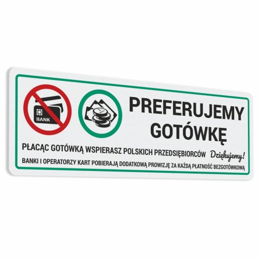 Preferujeme Hotovosť - nálepka 7x20